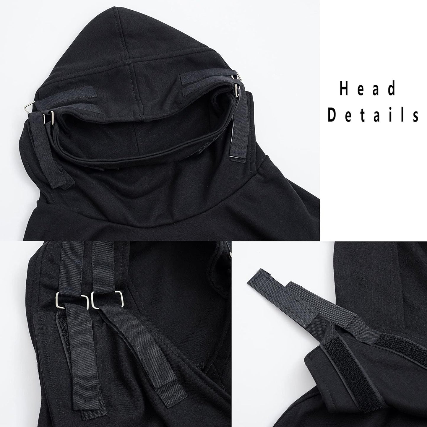 Streetwear Techwear Hoodie Tactical Mens Black Urban Hip Hop Japanese Sweatshirt