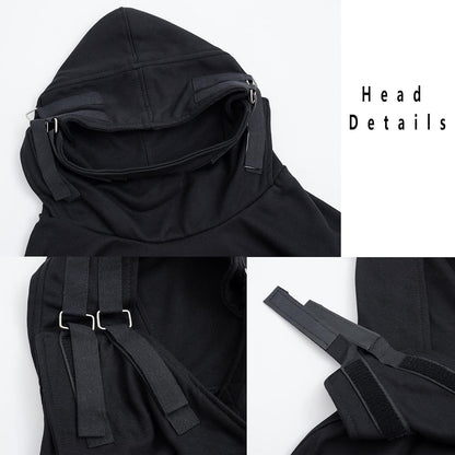 Streetwear Techwear Hoodie Tactical Mens Black Urban Hip Hop Japanese Sweatshirt
