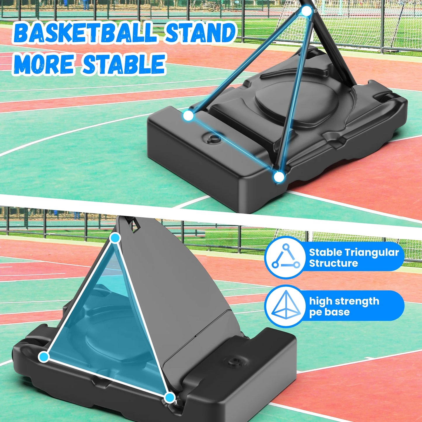 Basketball Hoop with Basketball for Kids Adults 33", Adjustable Height 5-8.5' Portable Pool Basketball Goal Outdoor Indoor